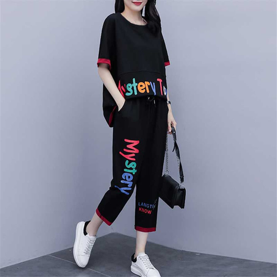 Ladies Coords Outfits Tracksuit Causal Soild Color Seamless Baggy