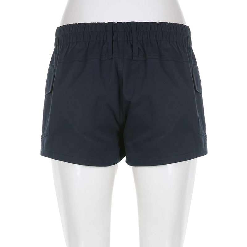 Low Waist Cargo shorts - Black - Ladies